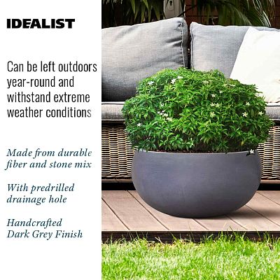 IDEALIST Lite Classic Smooth Bowl Outdoor Planter