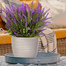 IDEALIST Lite Plaited Style Round Planter Outdoor Plant Pot