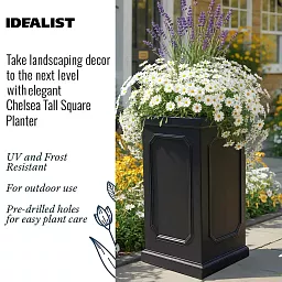 IDEALIST Lite Faux Lead Chelsea Light Concrete Tall Square Planter