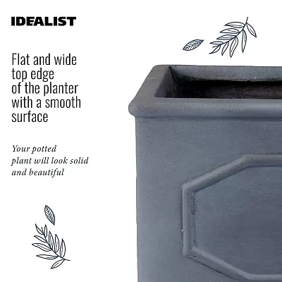 IDEALIST Lite Faux Lead Chelsea Light Concrete Through Planter