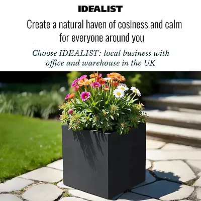 IDEALIST Lite Square Box Contemporary Light Concrete Planter