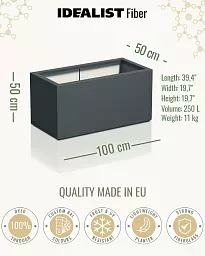 AXIS Trough Outdoor Fiberglass Planter