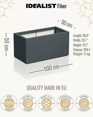 AXIS Trough Outdoor Fiberglass Planter