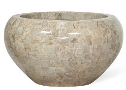 Geo Crown Round Polystone Indoor Planter